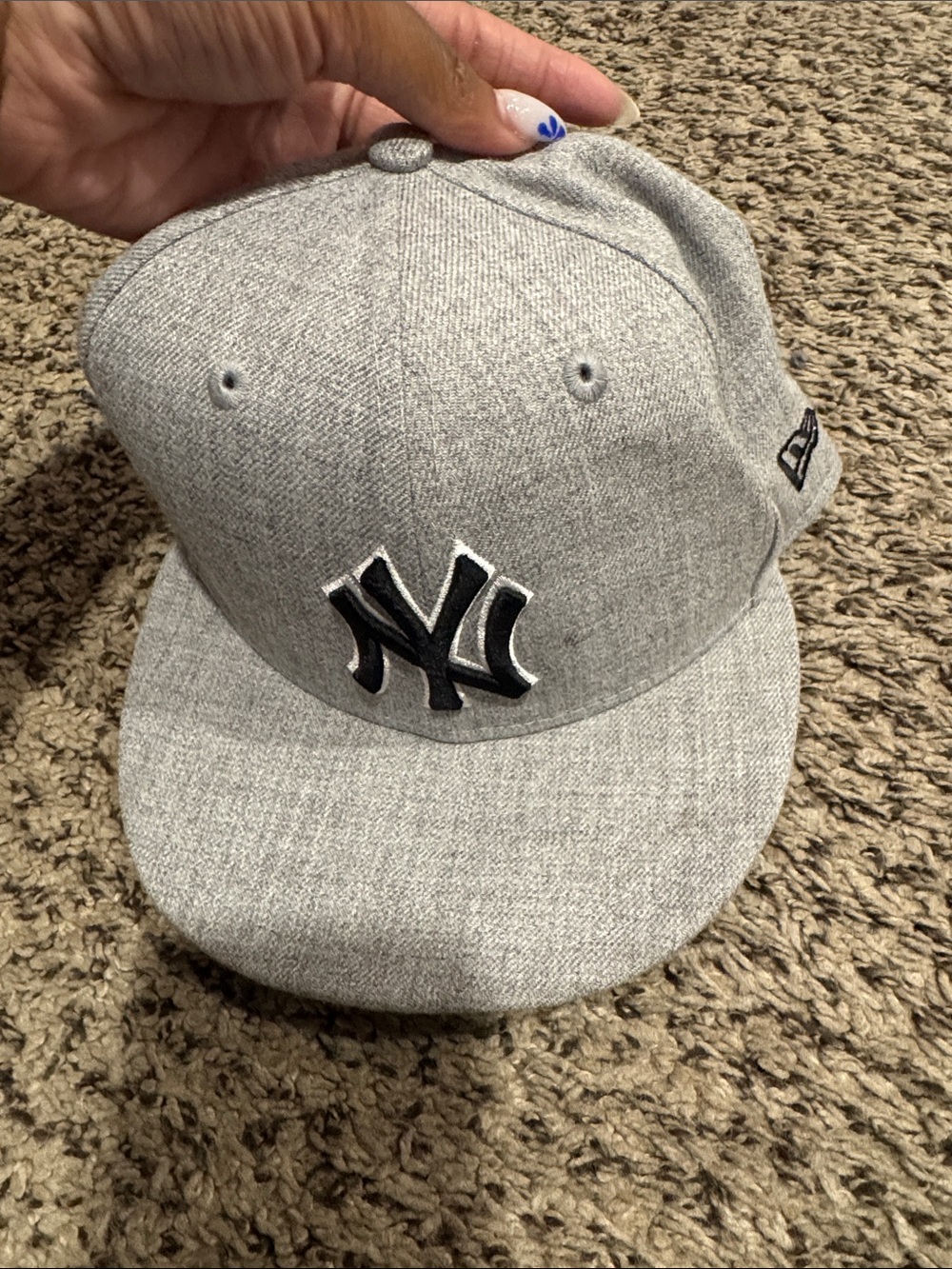 Grey & Black NY Yankees Fitted Cap